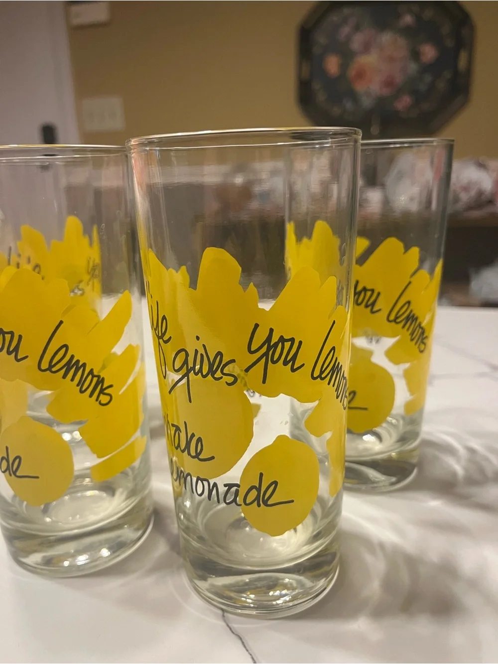 Vintage 1979 Bancroft When Life Gives You Lemons Glasses Set of 4